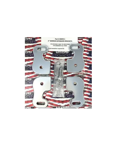 LNCMEB-1 - Chrome Plated Billet Aluminum Mirror Ext Bracket ('05 & Older Pete & ALL KW) (Set of 4)
