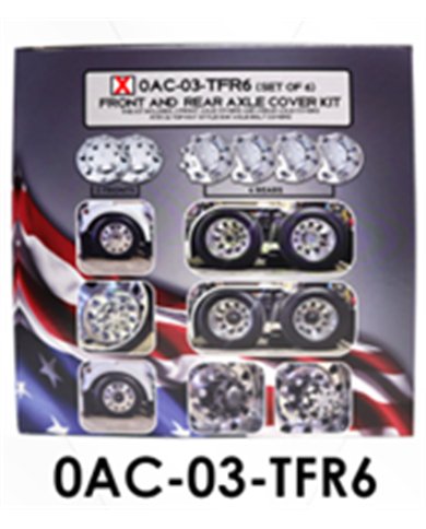 LNC0AC-03-TFR6 - Front & Rear Axle Cover Kit w/Top Hat Style Nut Covers
