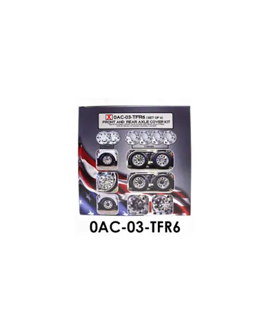 LNC0AC-03-TFR6 - Front & Rear Axle Cover Kit w/Top Hat Style Nut Covers