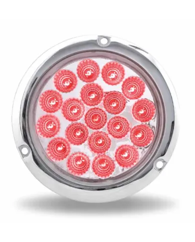 TXTLED-419CRF - 4" Clear Red Stop, Turn & Tail Flangemount LED (19 Diodes)