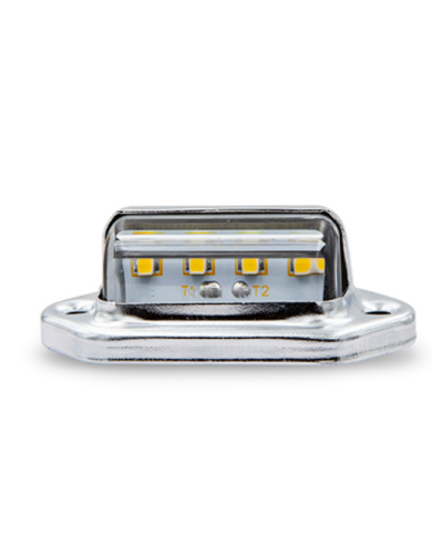 MXM25200L - LED License Light 1.7" X 1" With Stainless Steel Chrome Bezel