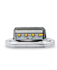 MXM25200L - LED License Light 1.7" X 1" With Stainless Steel Chrome Bezel