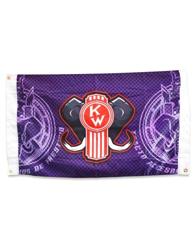 TCSBAN05 -BANDERA PURPLE KW DE TELA 36" X 24"