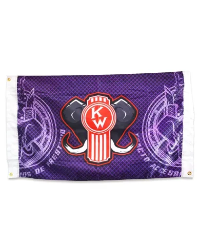 TCSBAN05 -BANDERA PURPLE KW DE TELA 36" X 24"