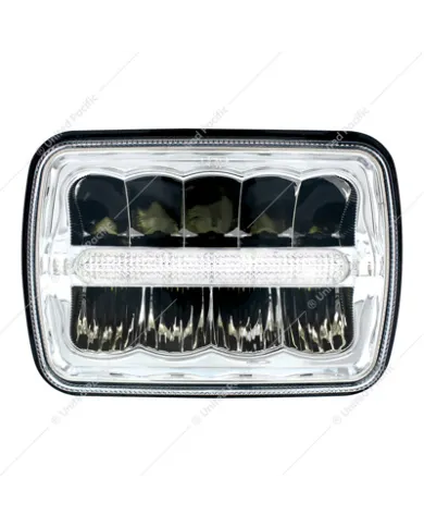 UP34122-ULTRALIT - 9 High Power LED 5" X 7`" Rectangular Light With White Position Light Bar