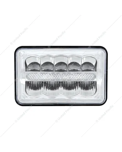 UP34125-ULTRALIT - 9 High Power LED 4" X 6" Rectangular Light With White Position Light Bar