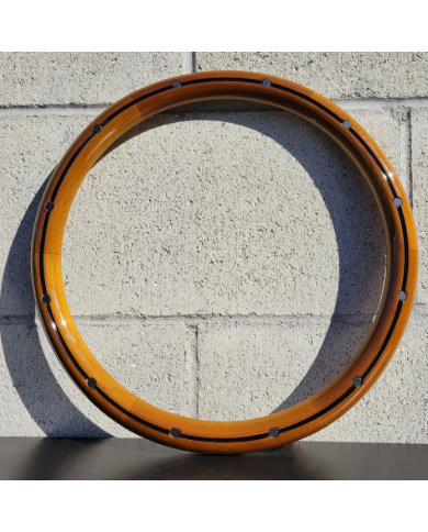 FSPHW14SMRB-B - 14"  Half Wrap - Mahogany W/ Burn and Black Rivets