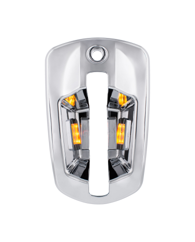 UP42534-6 LED Chrome Door Handle Cover For 2018-2026 Freightliner Cascadia - Driver, Amber LED