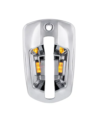 UP42534-6 LED Chrome Door Handle Cover For 2018-2026 Freightliner Cascadia - Driver, Amber LED