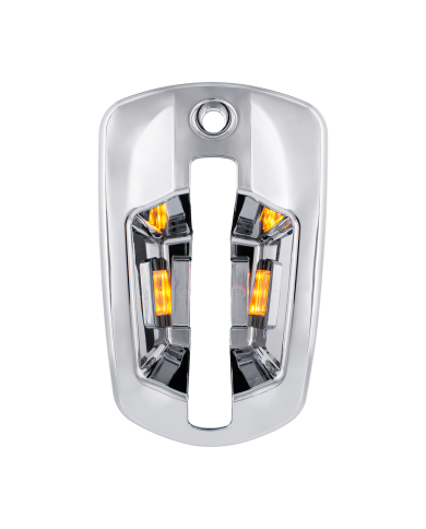 UP42535-6 LED Chrome Door Handle Cover For 2018-2026 Freightliner Cascadia - Passenger, Amber LED