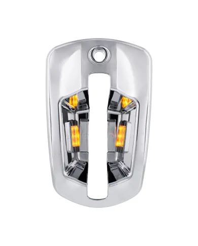 UP42535-6 LED Chrome Door Handle Cover For 2018-2026 Freightliner Cascadia - Passenger, Amber LED