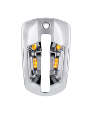 UP42535-6 LED Chrome Door Handle Cover For 2018-2026 Freightliner Cascadia - Passenger, Amber LED