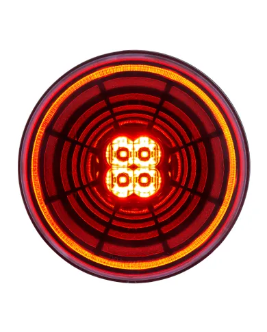 UP36564-13 LED 4" Round Abyss Light (Stop, Turn & Tail) - Red LED/Red Lens