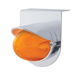 UP34412-Stainless Light Bracket With 9 LED Dual Function Watermelon GloLight & Visor - Amber LED/Amber Lens