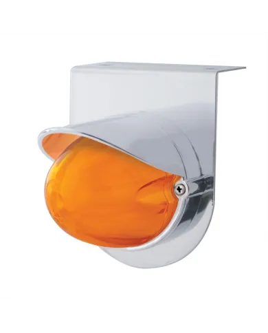 UP34412-Stainless Light Bracket With 9 LED Dual Function Watermelon GloLight & Visor - Amber LED/Amber Lens