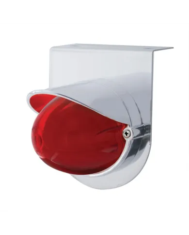 UP34413-Stainless Light Bracket With 9 LED Dual Function Watermelon GloLight & Visor - Red LED/Red Lens