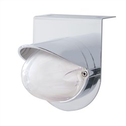UP34414-Stainless Light Bracket With 9 LED Dual Function Watermelon GloLight & Visor - Amber LED/Clear Lens