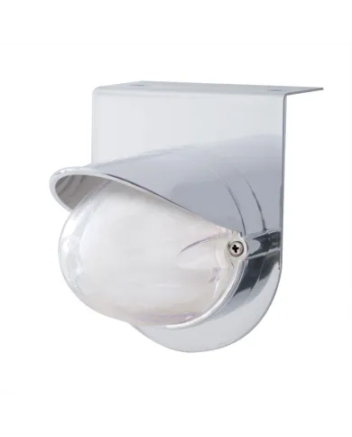 UP34414-Stainless Light Bracket With 9 LED Dual Function Watermelon GloLight & Visor - Amber LED/Clear Lens