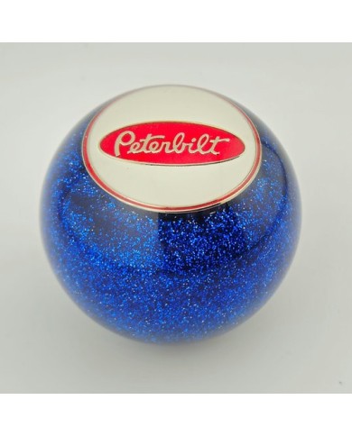 MFC-WPR-B  Glitter Peterbilt Ball Shift Knob with white circle with red oval Peterbilt
