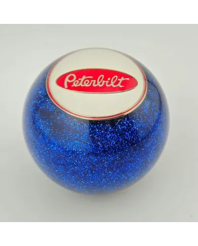 MFC-WPR-B  Glitter Peterbilt Ball Shift Knob with white circle with red oval Peterbilt