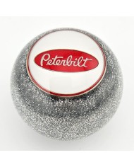 MFC-WPR-B  Glitter Peterbilt Ball Shift Knob with white circle with red oval Peterbilt