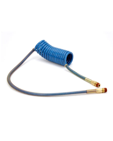 VLV022008-  15' COILED NYLON-SERVICE BLUE, 14" LEAD