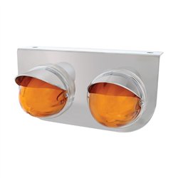 UP34420-SS Light Bracket With 2X 9 LED Dual Function Watermelon GloLight & Visors -Amber LED & Lens