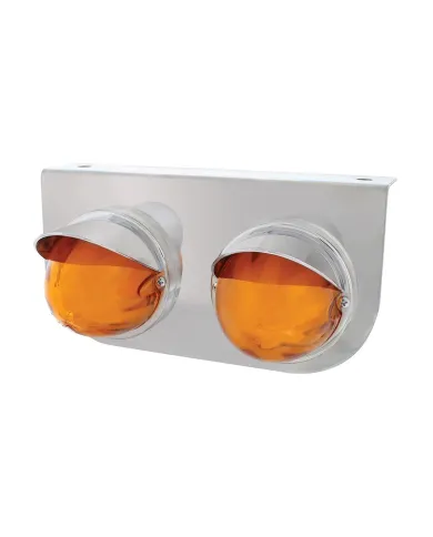 UP34420-SS Light Bracket With 2X 9 LED Dual Function Watermelon GloLight & Visors -Amber LED & Lens