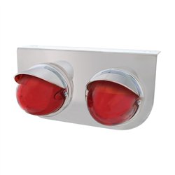 UP34421-SS Light Bracket With 2X 9 LED Dual Function Watermelon GloLight & Visors -Red LED & Lens