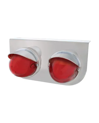 UP34421-SS Light Bracket With 2X 9 LED Dual Function Watermelon GloLight & Visors -Red LED & Lens