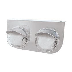 UP34422-SS Light Bracket With 2X 9 LED Dual Function Watermelon GloLight & Visors -Amber LED/ Clear Lens