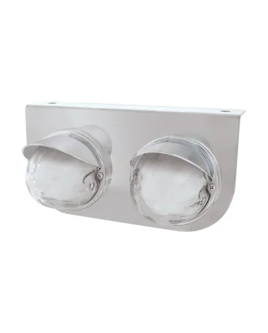 UP34422-SS Light Bracket With 2X 9 LED Dual Function Watermelon GloLight & Visors -Amber LED/ Clear Lens