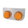 UP34424-Stainless Light Bracket With 2X 9 LED Dual Function Watermelon GloLight - Amber LED/Amber Lens