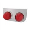 UP34425-Stainless Light Bracket With 2X 9 LED Dual Function Watermelon GloLight - Red LED/ Red Lens