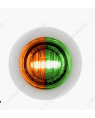 UP35929-2 LED 3/4" Mini Double Fury Light (Clearance/Marker) - Amber & Green LED/Clear Lens