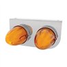 UP34452-Stainless Light Bracket With 2X 9 LED Dual Function Watermelon GloLight - Amber LED/Amber Lens