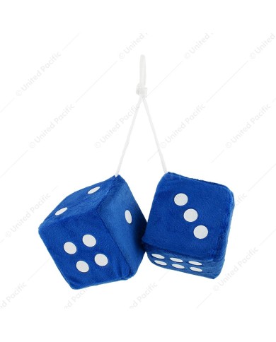 UPC5038B-3" X 3" Classic Fuzzy Dice, Blue (Pair)