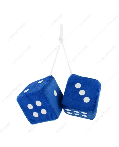 UPC5038B-3" X 3" Classic Fuzzy Dice, Blue (Pair)