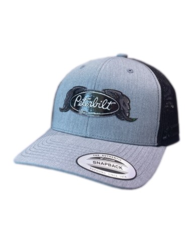 DLKP361- GORRA BLACK/HEATHER CURVA PARCHE PLANCHADO NEGRO PETERBILT