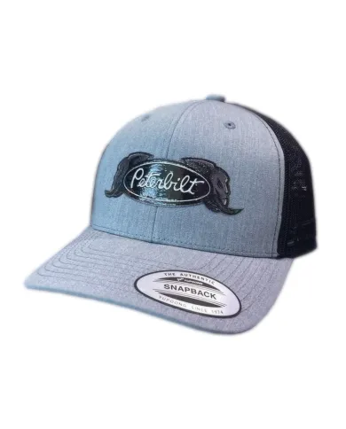 DLKP361- GORRA BLACK/HEATHER CURVA PARCHE PLANCHADO NEGRO PETERBILT