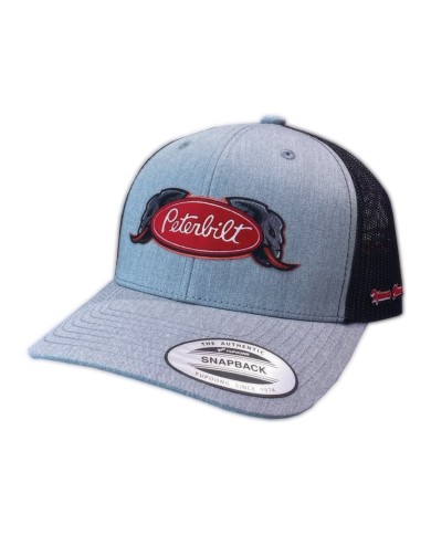 DLKP362- GORRA BLACK/HEATHER CURVA PARCHE PLANCHADO COLOR PETERBILT