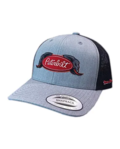 DLKP362- GORRA BLACK/HEATHER CURVA PARCHE PLANCHADO COLOR PETERBILT