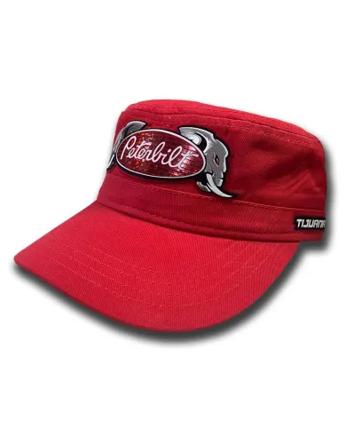 DLKG317-GORRA CUBANA PARCHE GLITTER RED PETERBILT