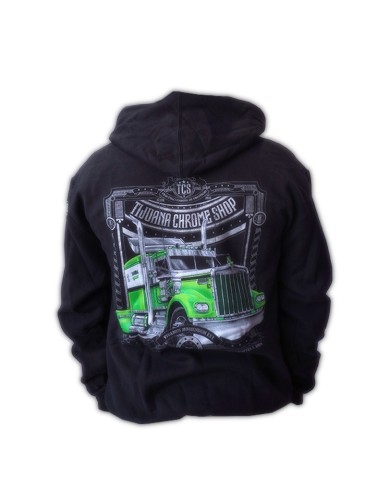 DLKS227- HOODIE BLACK KW GREEN W900