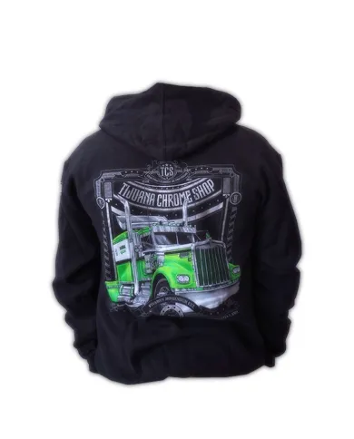 DLKS227- HOODIE BLACK KW GREEN W900
