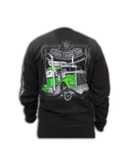 DLKP233- PLAYERA MANGA LARGA NEGRA KW GREEN W900