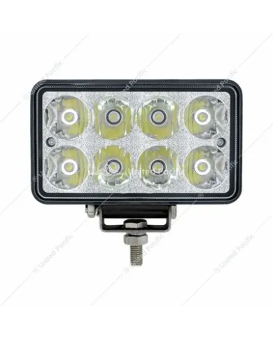 UP36507-8 High Power LED Rectangular Work Light With Chrome Reflector