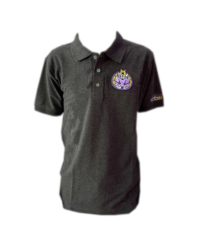 DLKP185- PLAYERA  POLO UNISEX 50/50 400  HEATHER CHARCOAL