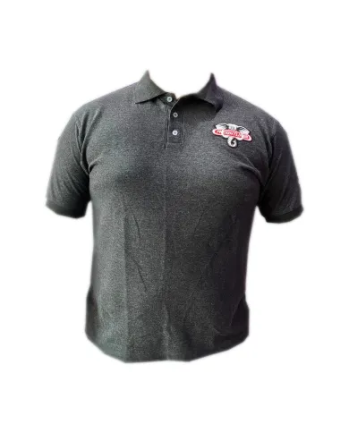 DLKP199- PLAYERA  POLO UNISEX 50/50 400  HEATHER CHARCOAL FL 199