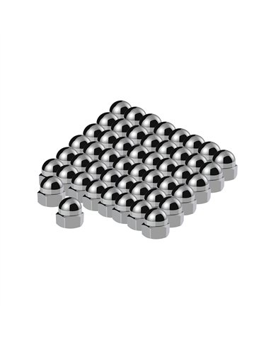 UP10024M50-1/2" X 11/16" Chrome Die-Cast Acorn Nut Cover (50 pcs/Box)